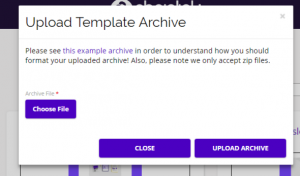 Chainlink uploading email templates pop-up