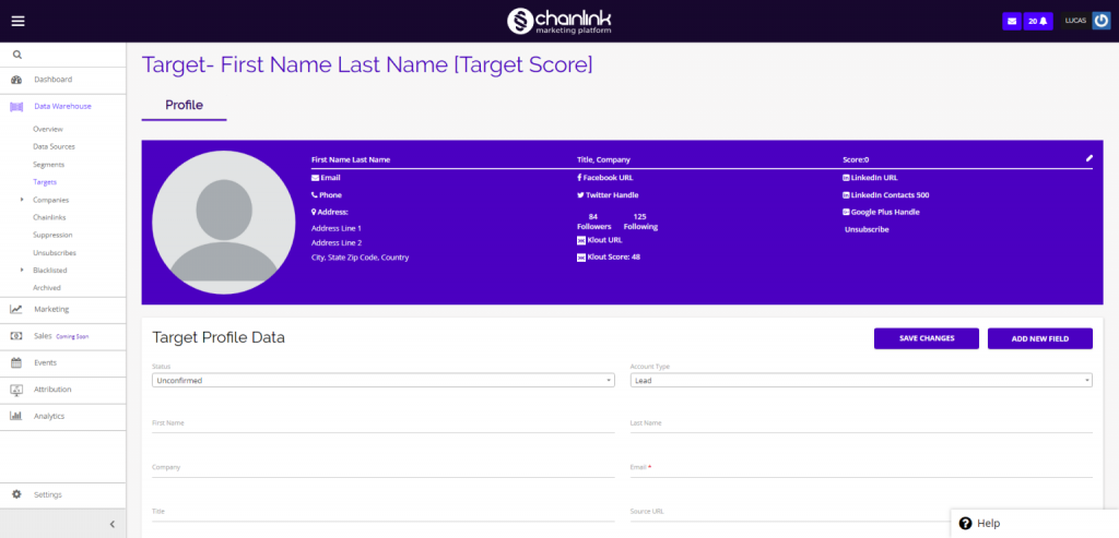 Chainlink add individual target
