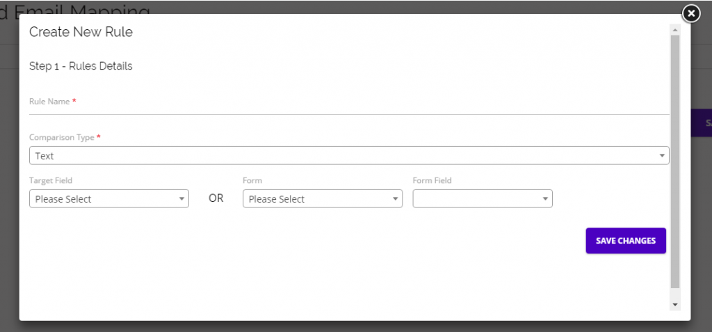 Chainlink email response program create new rule