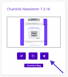 Chainlink delete email template