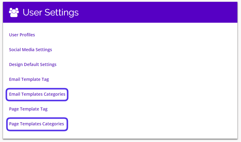chainlink marketing platform category settings