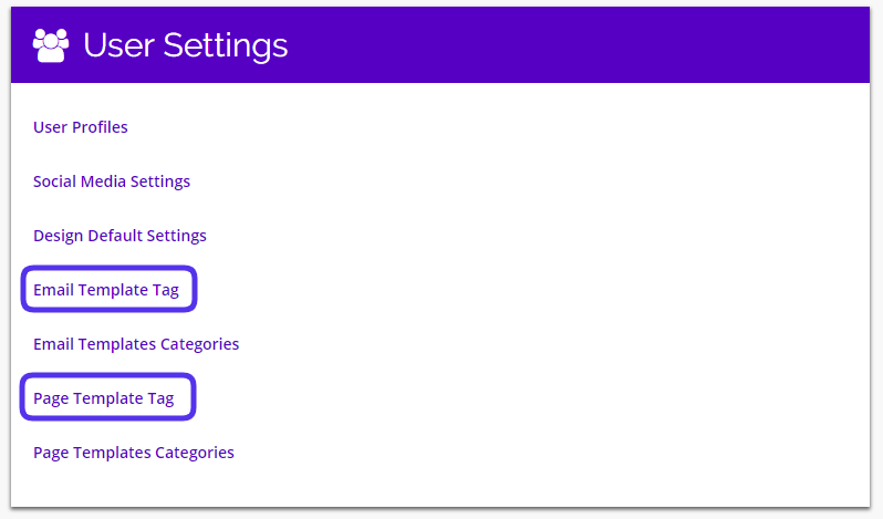 Chainlink template tag settings