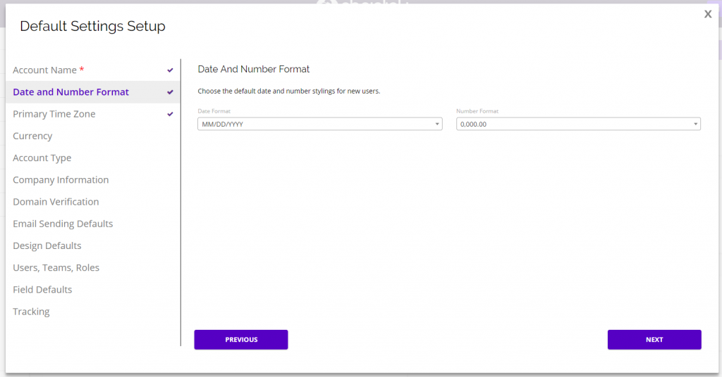 chainlink marketing platform default settings