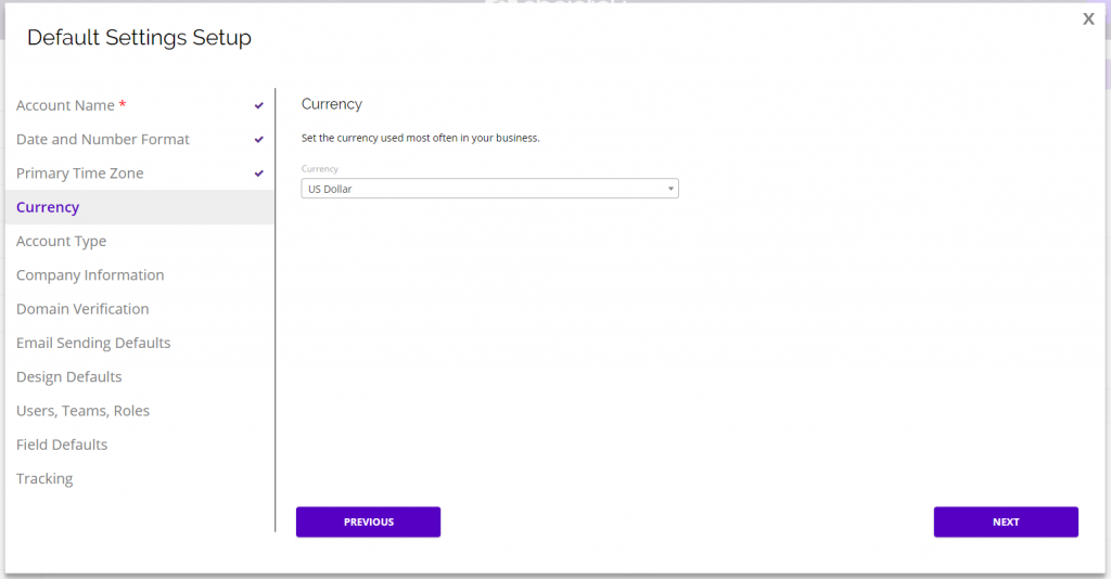 chainlink marketing platform default settings