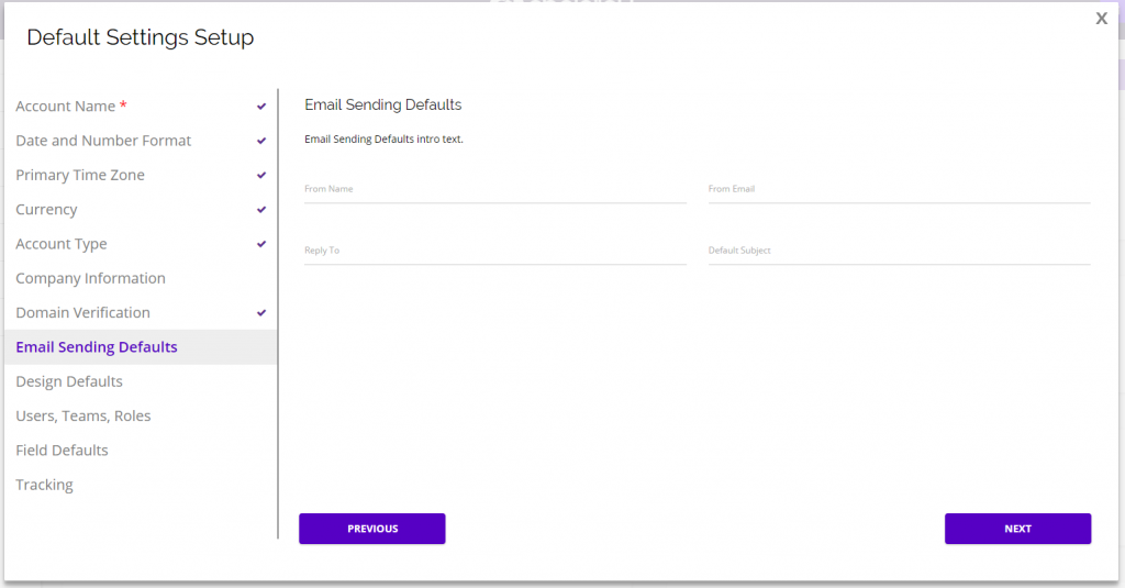 chainlink marketing platform default settings