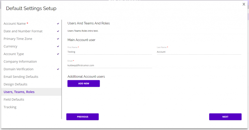chainlink marketing platform default settings