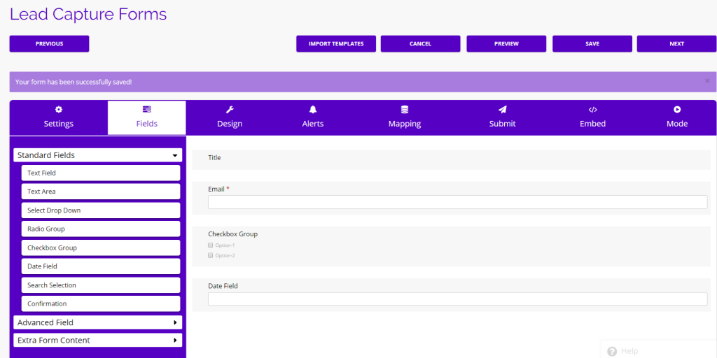 chainlink marketing platform forms
