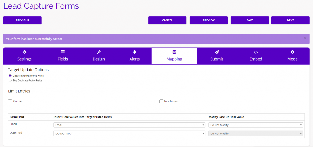chainlink marketing platform forms