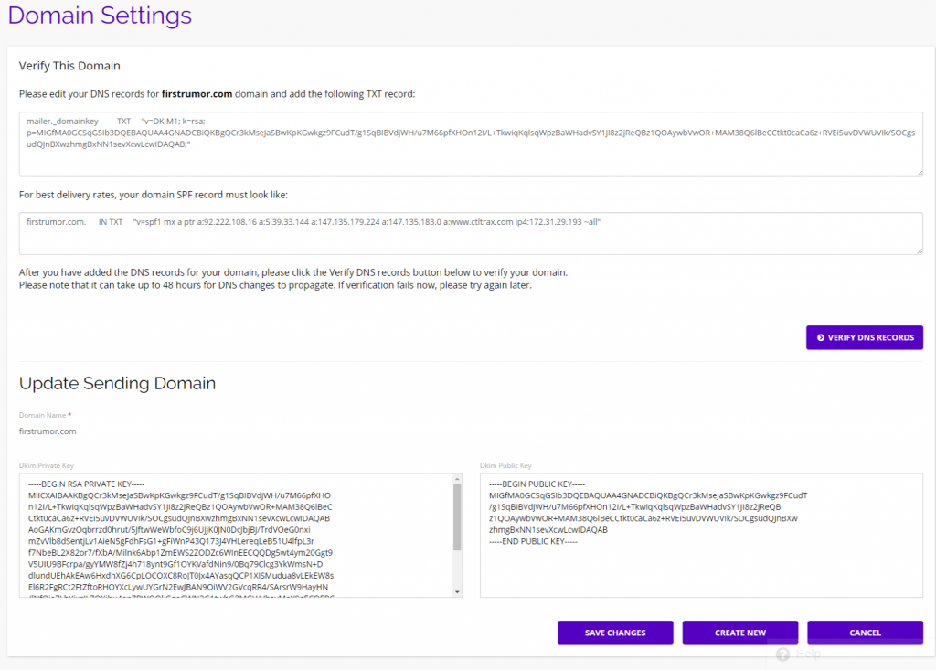 chainlink marketing platform domain settings