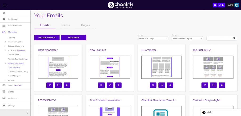 chainlink marketing platform your emails