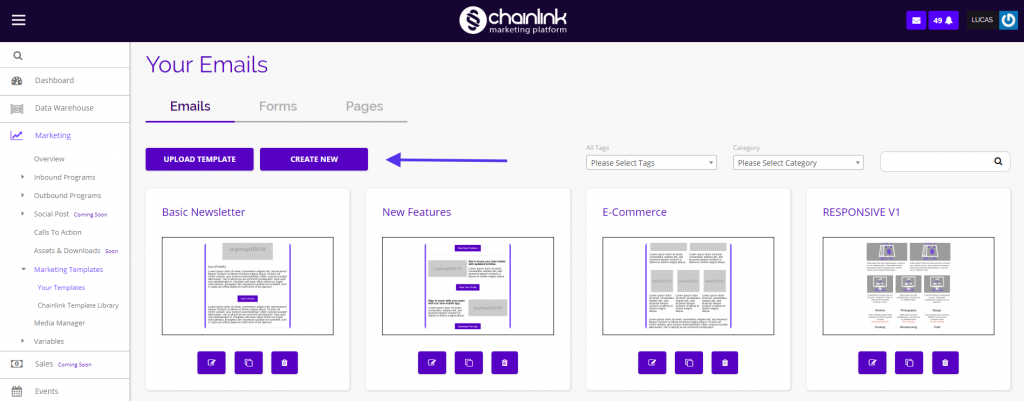 chainlink marketing platform your emails