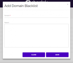 Chainlink add blacklisted domain form