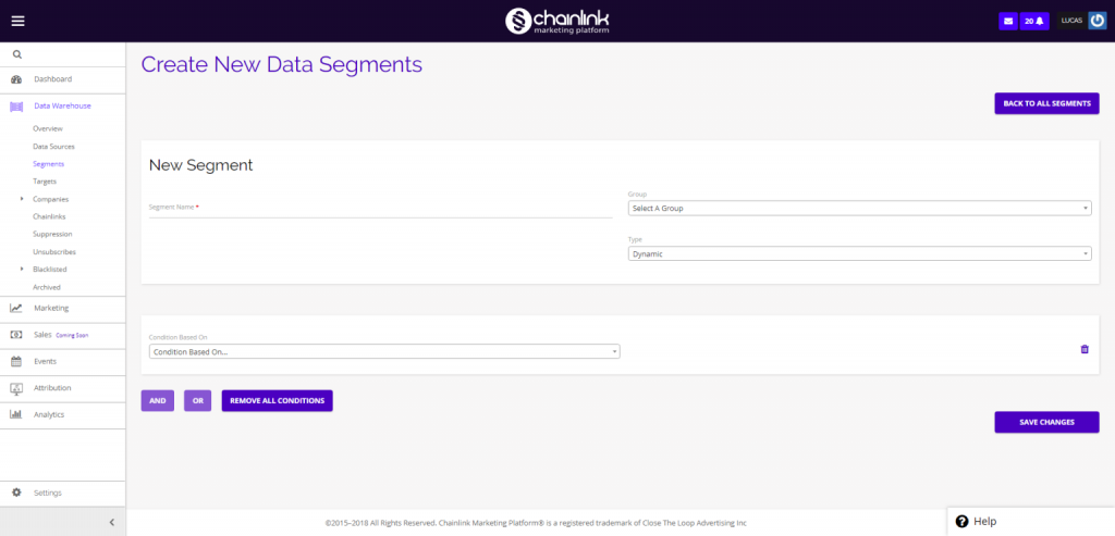 Chainlink creating a new segment