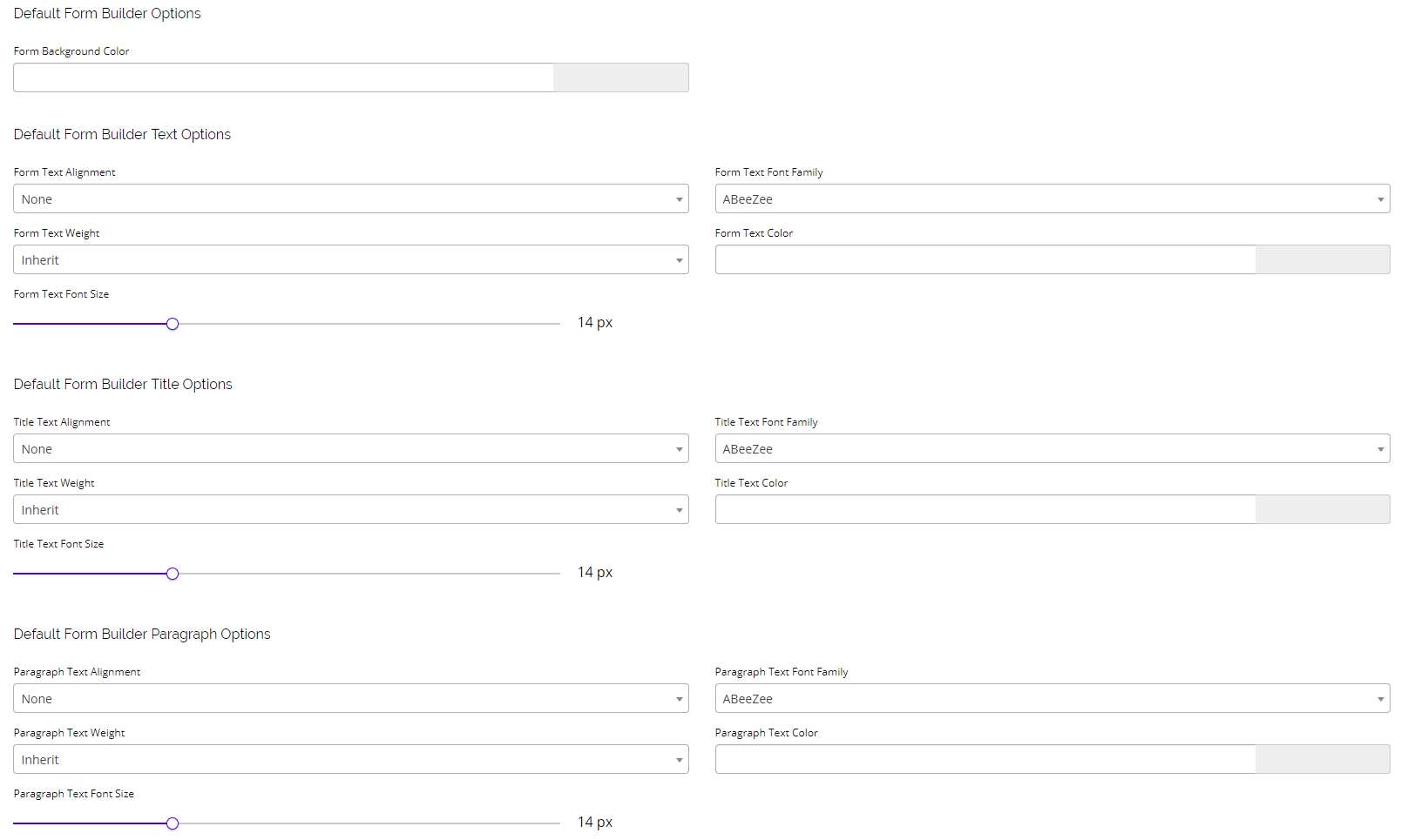 Chainlink marketing platform default form builder options