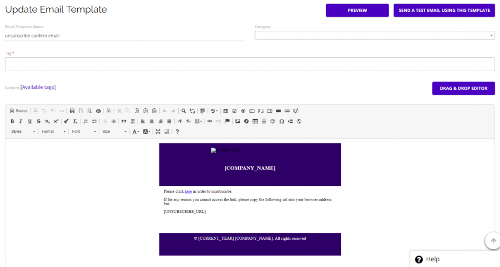 Chainlink marketing platform email template