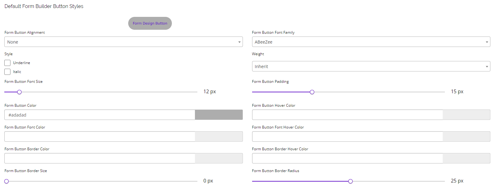 chainlink marketing platform design default settings