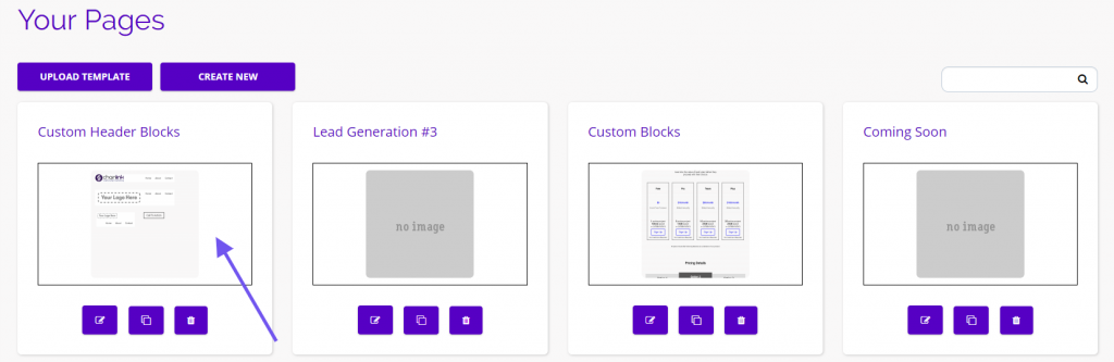 chainlink marketing platform page templates