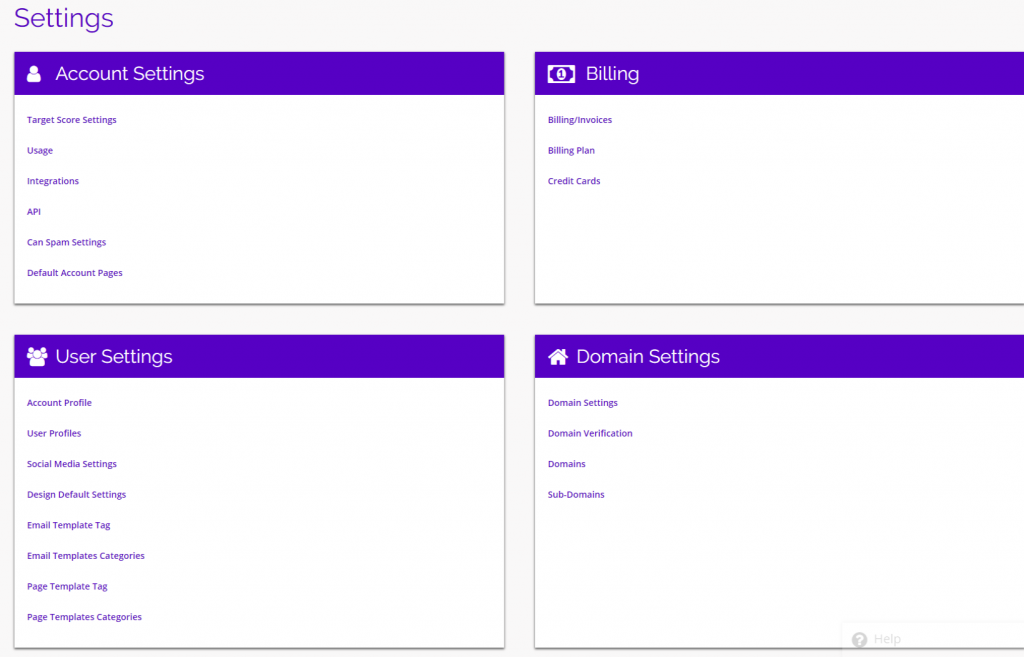 chainlink marketing platform settings