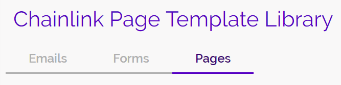 chainlink marketing platform page templates