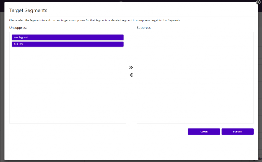 Chainlink target suppress or unsuppress